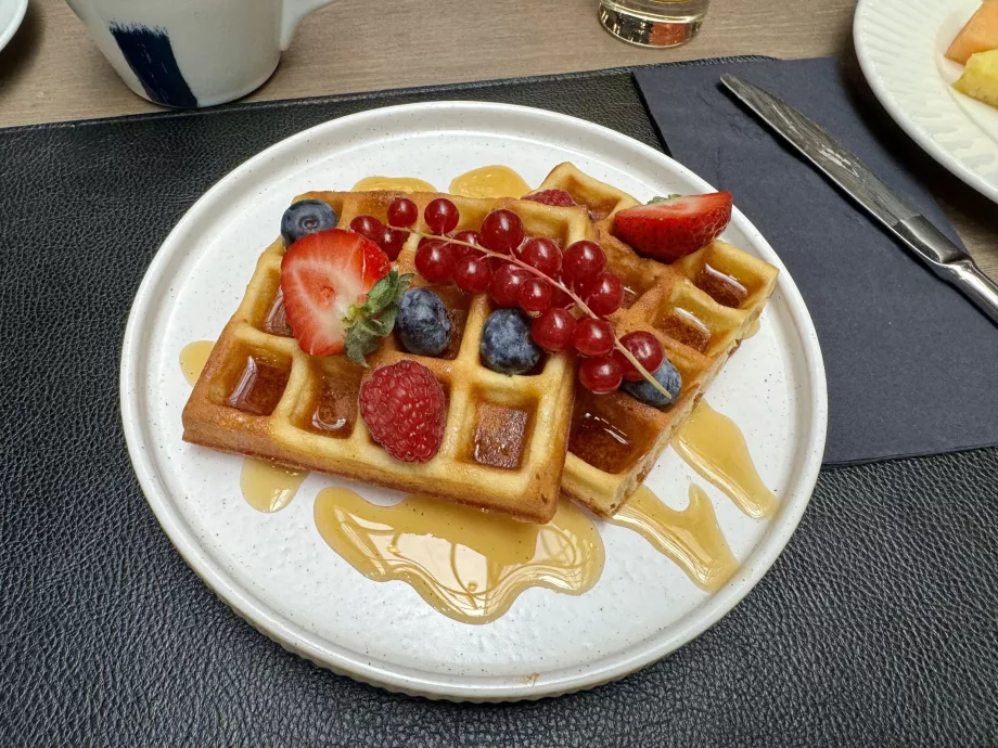 Belgiska våfflor med frukt