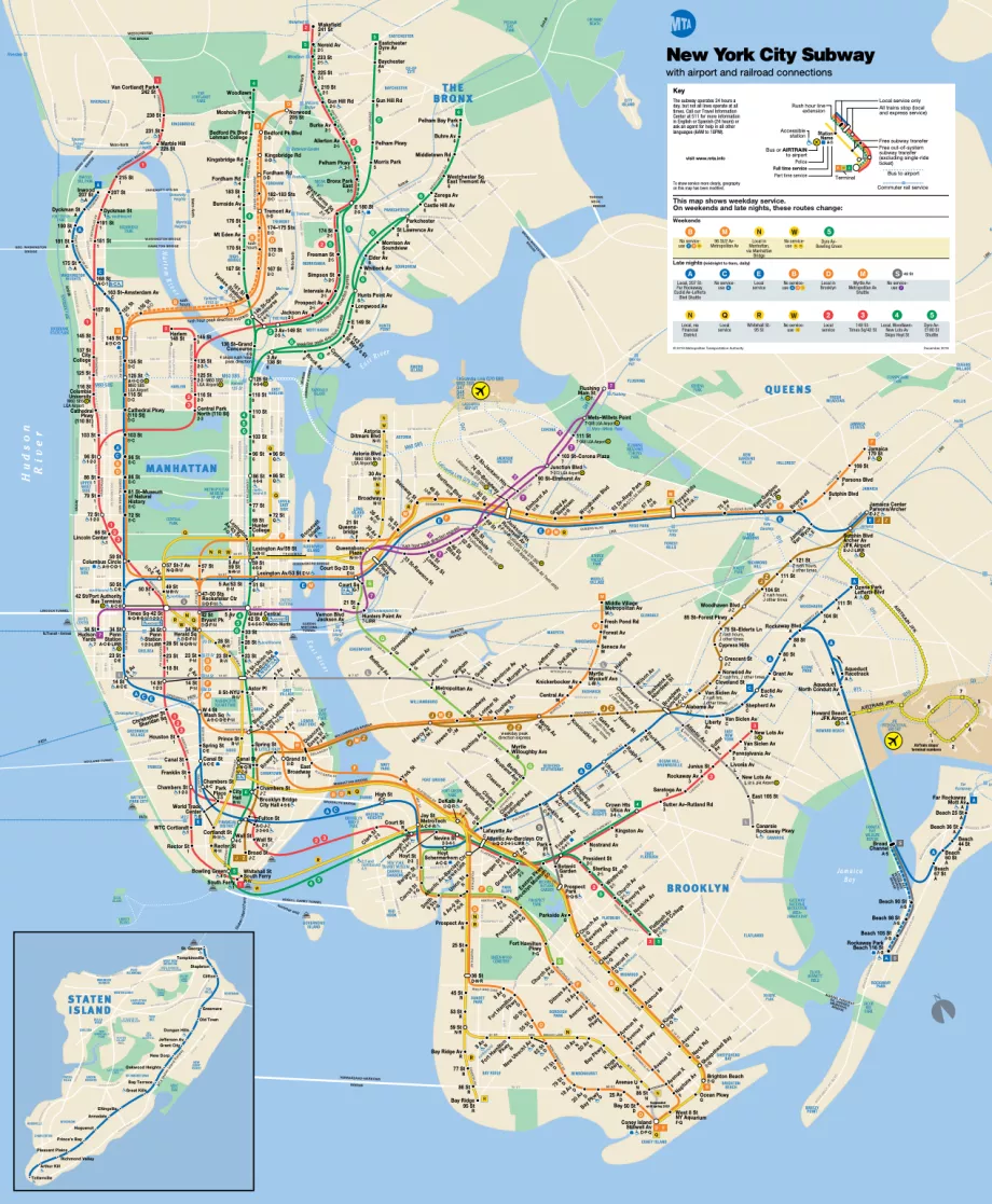 Karta över New York Citys tunnelbana