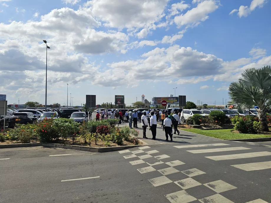Taxichaufförer framför Terminal 3
