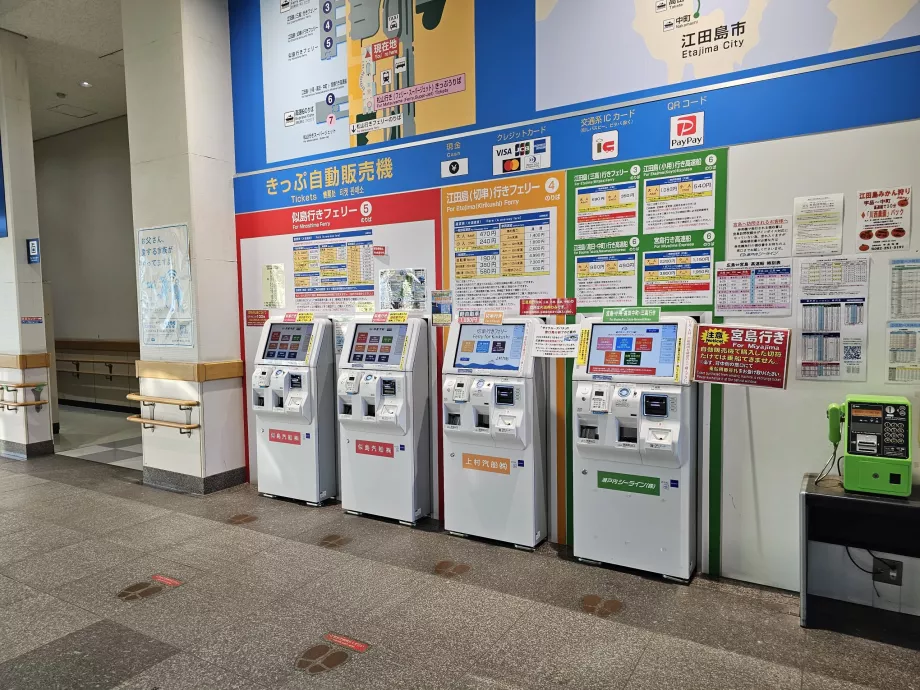 Biljettautomater - Hiroshimas hamn