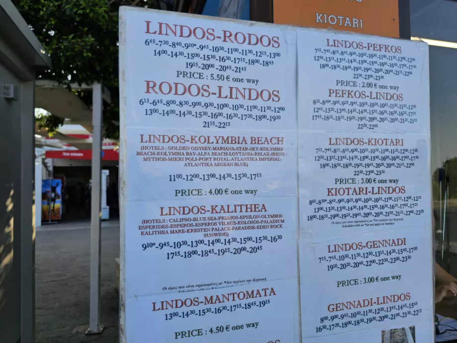 Tidtabell Lindos