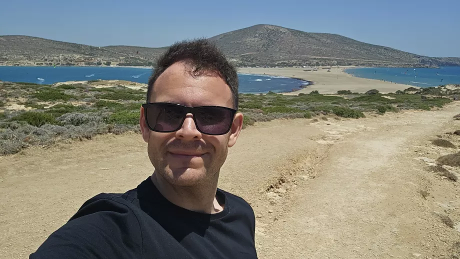 Christopher på Prasonisis strand