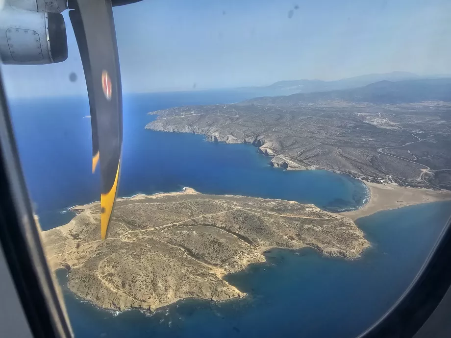 Prasonisi sett från flygningen Karpathos - Rhodos