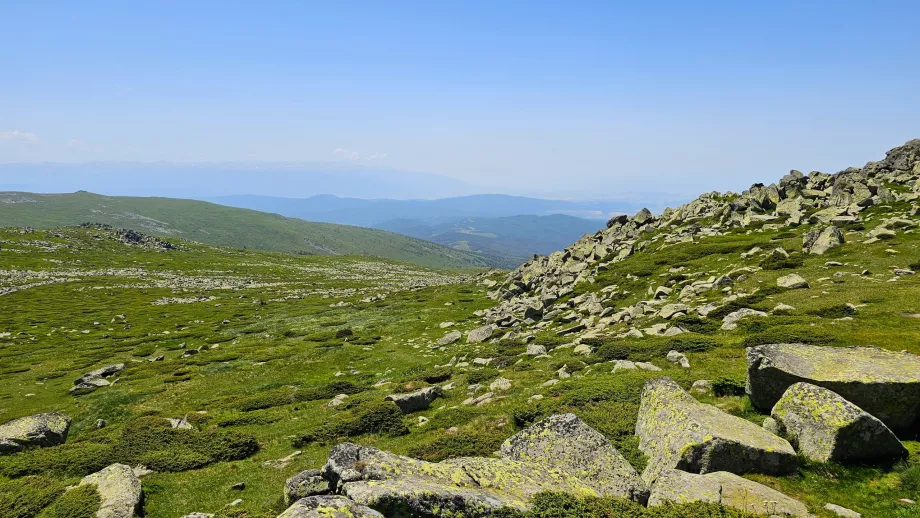 Utsikt över Vitosha- och Rilabergen
