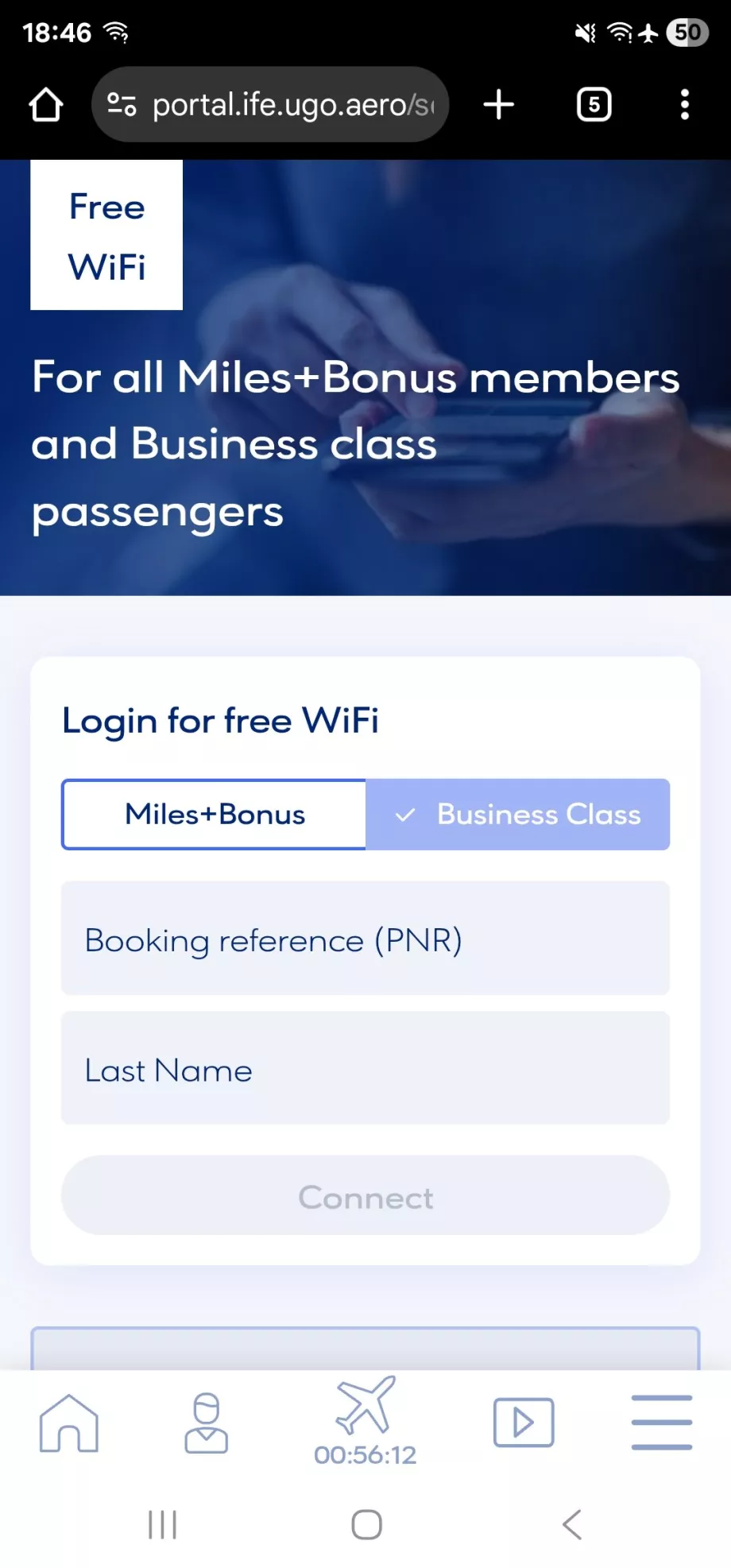 Wi-fi ombord på flygplanet
