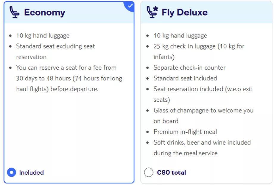 Tui flyger Belgien, biljettpriser
