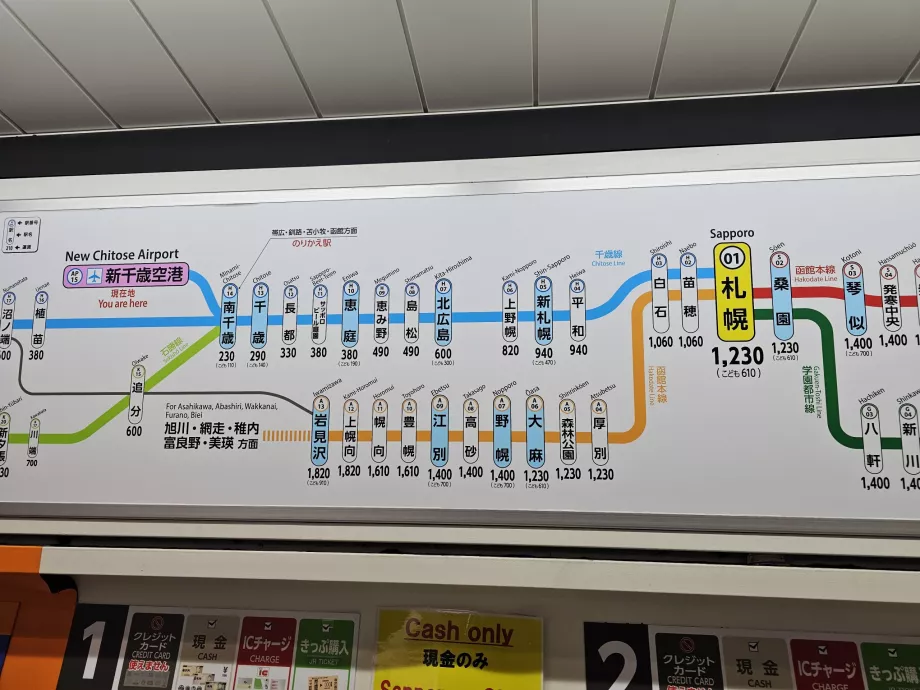 Karta över tågpriser från flygplatsen