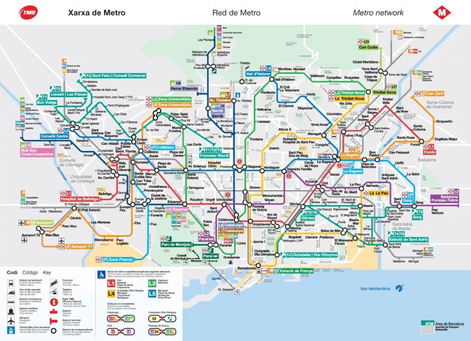 Tunnelbanekarta över Barcelona