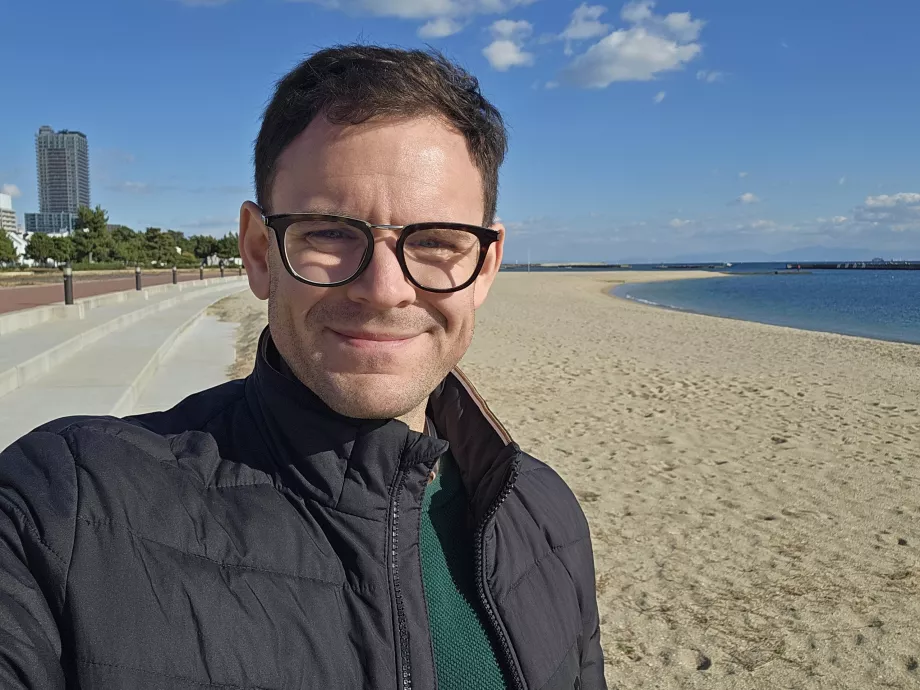 Jag på Suma Beach under vintern