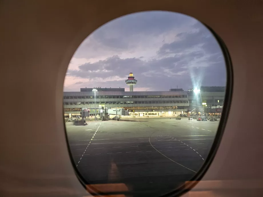 Innan avresan från Singapores flygplats