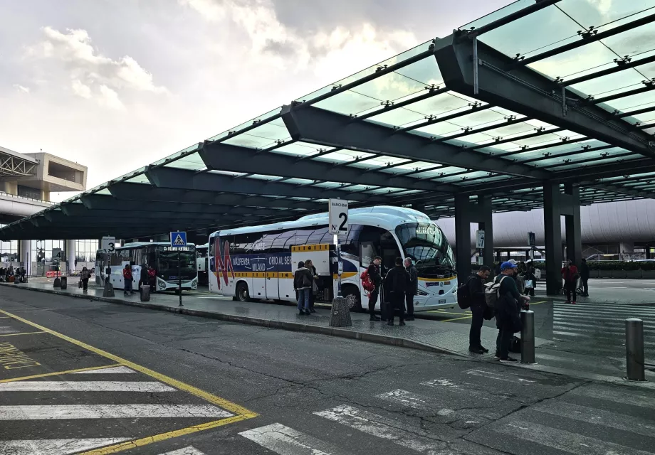 Busshållplats till Milanos stadskärna