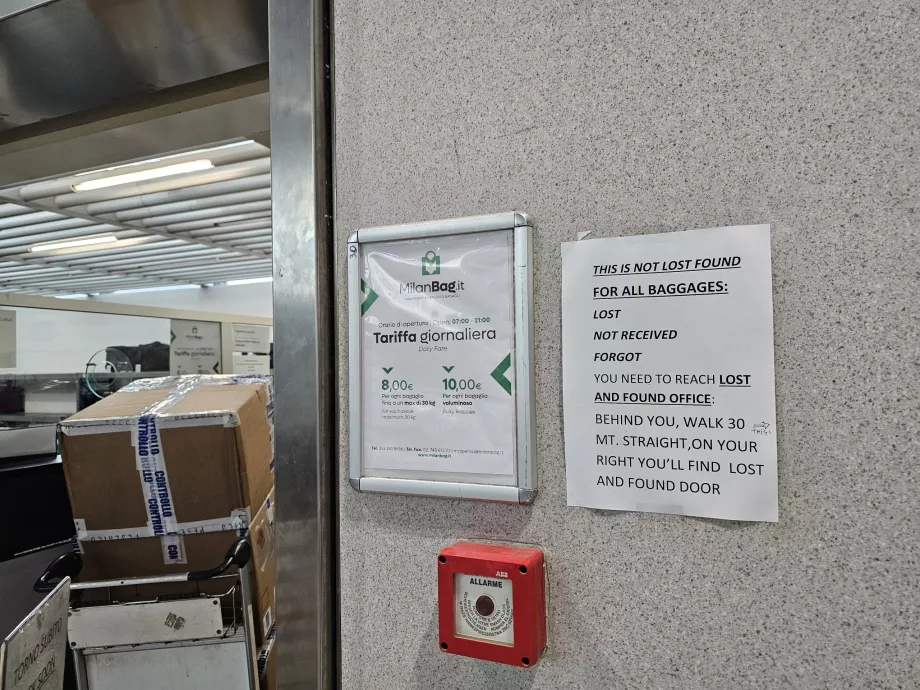 Bagageförvaring, Terminal 1