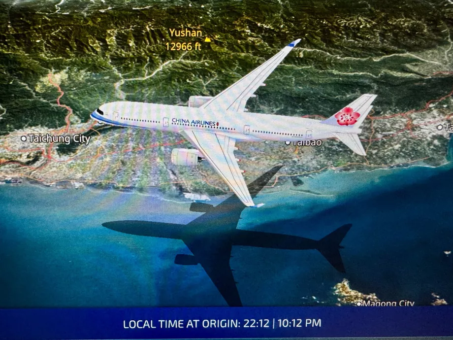 China Airlines flygplan på kartan
