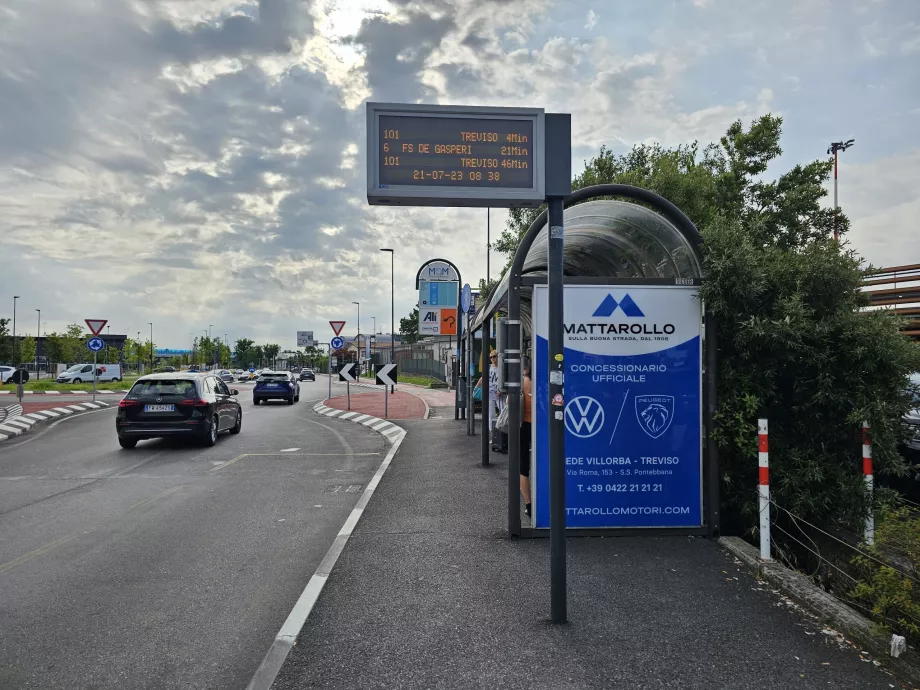 Stopp för linjerna 6, 101, 102, 103 i riktning mot Treviso
