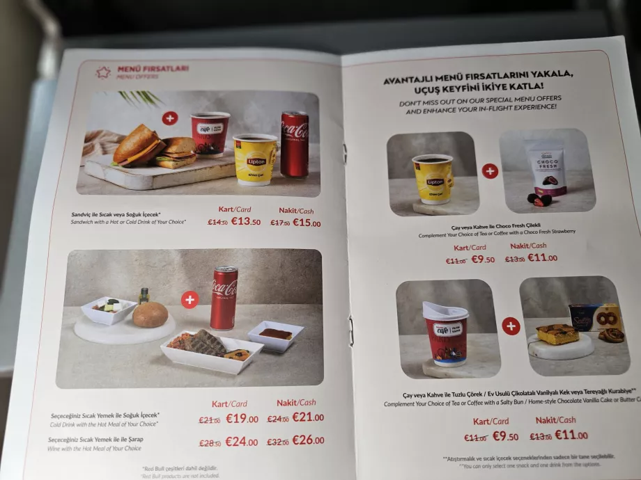 Pegasus Airlines meny