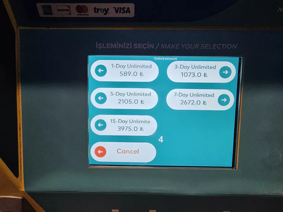 Biljettalternativ för flera dagar