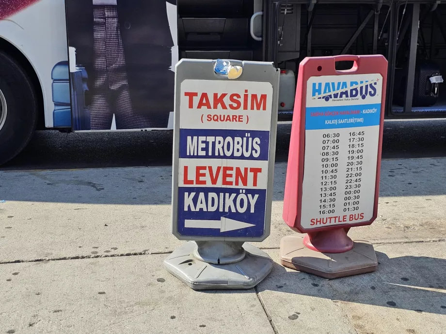 Markering av Havabus hållplatser