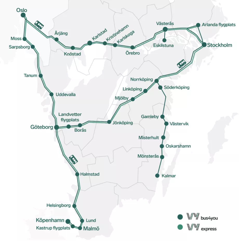 VYBuss bussar till Göteborg
